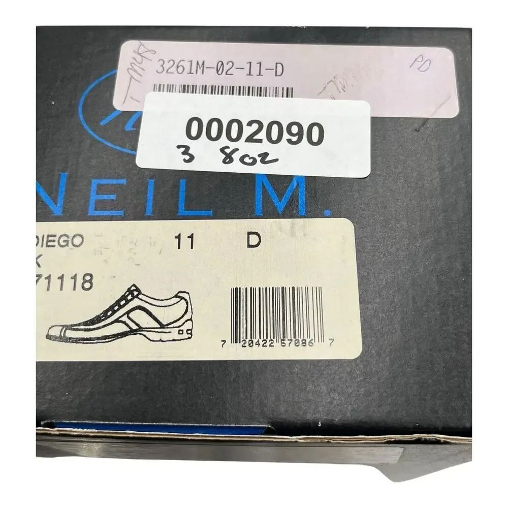 Neil M Mens Lace Up Shoes‎ San Diego 11D Black Leather Comfort Quality NIB